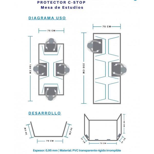 Barrera 4-6 Personas PVC